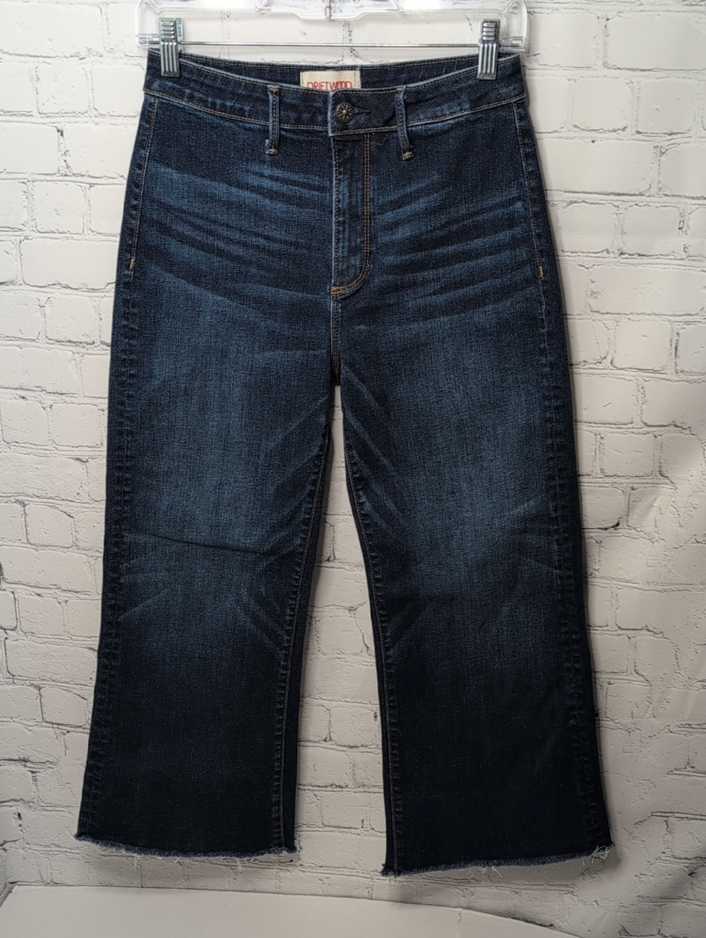 Driftwood Charlee High-Rise Wide Leg Raw Hem Crop Jeans - Picture 3 of 7
